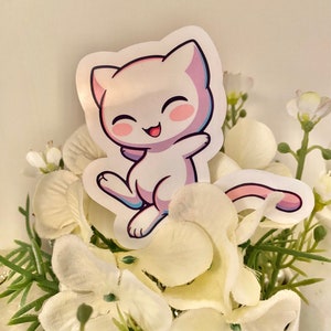 Glücklicher Kawaii Mew laminierter Pokemon Aufkleber Pokeball