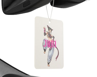 Cooler Street Fighter Charakter Auto-Lufterfrischer, Gamer Geschenk, Anime Decor, Auto-Innenraumlufterfrischer, einzigartiger Juri-Auto-Lufterfrischer