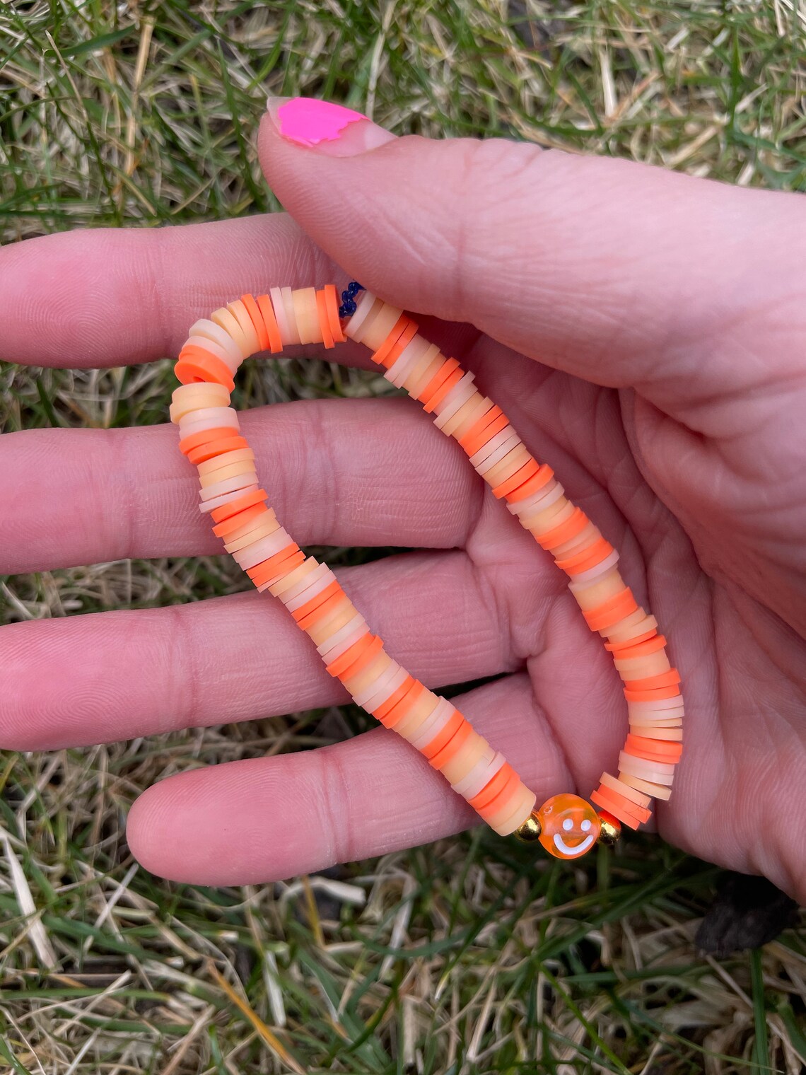 Cute Preppy Summer Clay Bead Orange Clay Bead Bracelets Etsy