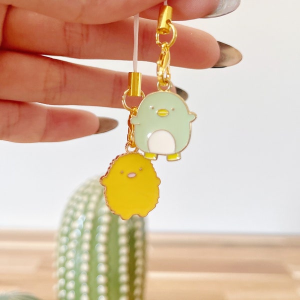 Kawaii Animal Phone Charm, Cute Penguin Keychain, Adorable Teddy Charm, Friendship Matching, Japanese Cartoon Characters, Flat Back Acrylic