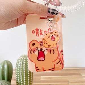 Tiger Card Holder, ID Badge Holder, Kawaii Animal Wallet, Sanrioe Landyard, Cute Bag Accessory, Japanese Keyring
