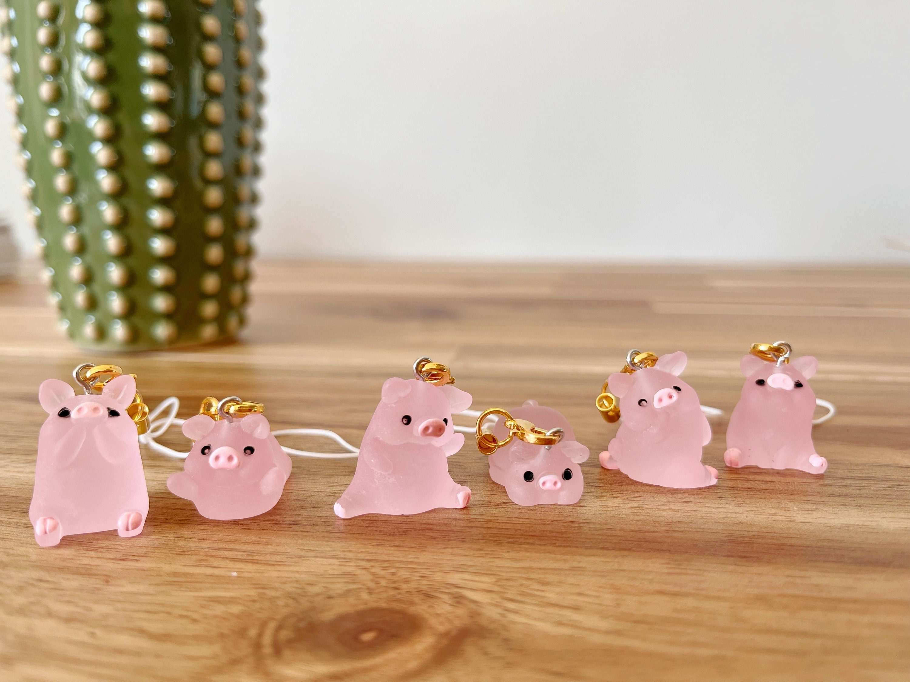 Couple Pig Bag Charm Keychain with Magnet