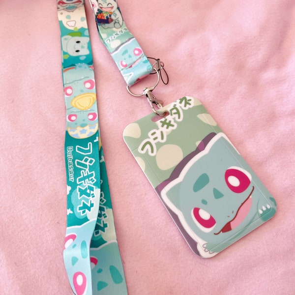 Cute Frog Cartoon Card Holder, Kawaii ID Badge Holder, Japanese Cartoon Anime Wallet, Cute Present for Her, Turtle character ID Badge Holder