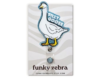 Silly Goose Badge Reel // Glitter Badge Reel Funny // Pediatric Nurse // Teacher // Cute Funny Badge Reel // Nursing RN Badge Reel // CNA