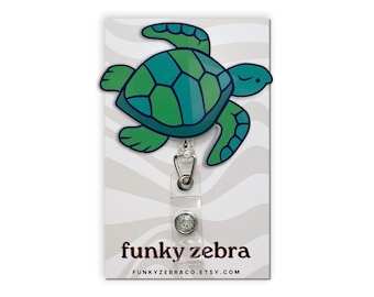 Sea Turtle Badge Reel // Cute Animal Badge Reel // Teacher Gift // Sea Animal Badge // Cute Turtle Badge Reel
