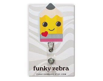 Cute Pencil Badge Reel // Fun Teacher Badge Reel // Cute Teacher Gift // School Nurse // Inexpensive Gift for Teachers