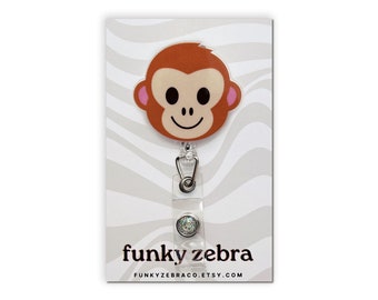 Cute Monkey Badge Reel // Fun Cute Badge Reel // Pediatric Nurse Gift // Teacher Gift // OT Gift