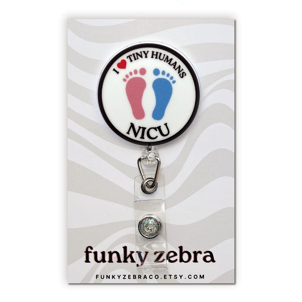 Tiny Humans Badge Reel // NICU Nurse Badge Reel // NICU Nurse Gift // Baby Nurse Gift // Baby Footprints Badge Reel // Cute Nurse Badge