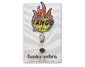 Glitter WTF Badge Reel // Whiskey Tango Foxtrot // Nursing Badge Reel // Funny Badge Reel // EMT Badge Reel // CNA Gift