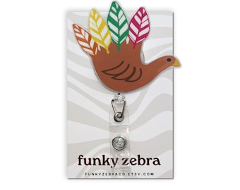 Hand Turkey Badge Reel // Thanksgiving Badge Reel // Thanksgiving Turkey // Teacher Gift // Nurse Gift // Holiday Badge Reel