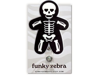 Cute Skeleton Badge Reel // Rad Tech Badge Reel // Halloween Badge Reel // Rad Tech Gift // Ortho Nurse Gift // Cute Halloween Gift