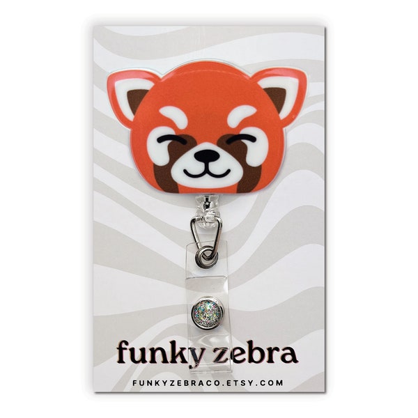 Kawaii Red Panda Badge Reel // Firefox Badge Reel // Cute Animal Badge Reel // Teacher Gift // Peds Nurse Gift // Fun Badge Reel