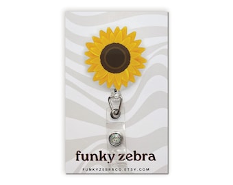 Sunflower Badge Reel // Nurse Gift // Teacher Gift // Flower Badge Reel // Hospice Nurse Gift //