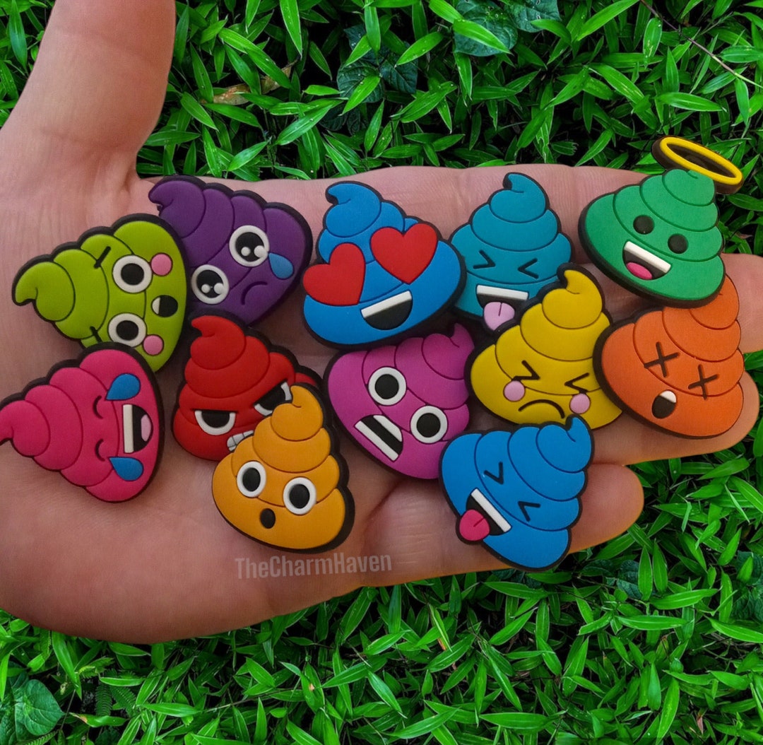 Poop Emoji Shoe Charms Colorful Shoe Charms Funny Croc Etsy
