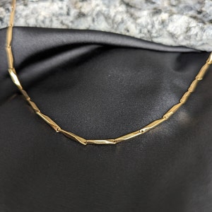 Simple Gold Chain Necklace,Minimalist 18k Gold thin Necklace,Unique Design,Layering Necklace Gift for her, Waterproof necklace gold Simple