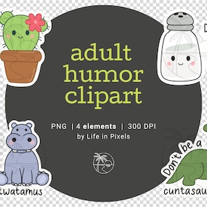 Adult Humor &#39;dont be a&#39; Swear Words Clipart Bundle - PNG Set, Instant Download, Novelty Sarcastic Sassy, Digital Clipart for Printables