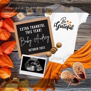 Editable Thanksgiving Baby Pregnancy Announcement for Social Media, Fall Pregnancy Digital Announcement, Letter Board Digital Announcement