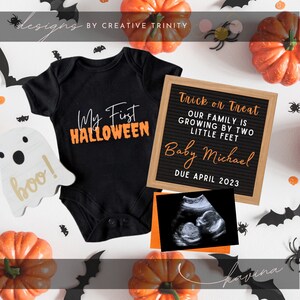 Editable Halloween Pregnancy Announcement: Social Media Letter Board (Digital Download)