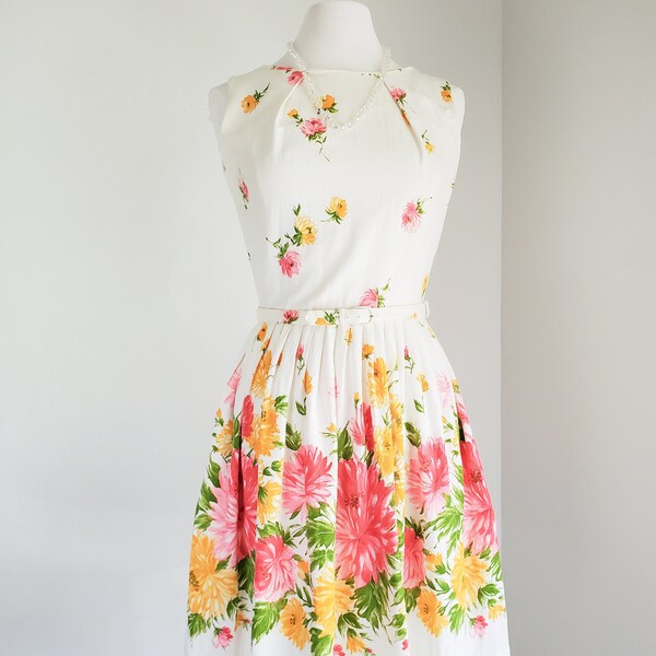 Vintage Sleeveless Floral Dress main image 1