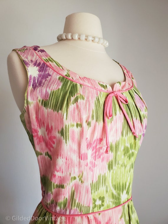 Vintage 1960s Trude of California Pink Green & Pu… - image 7