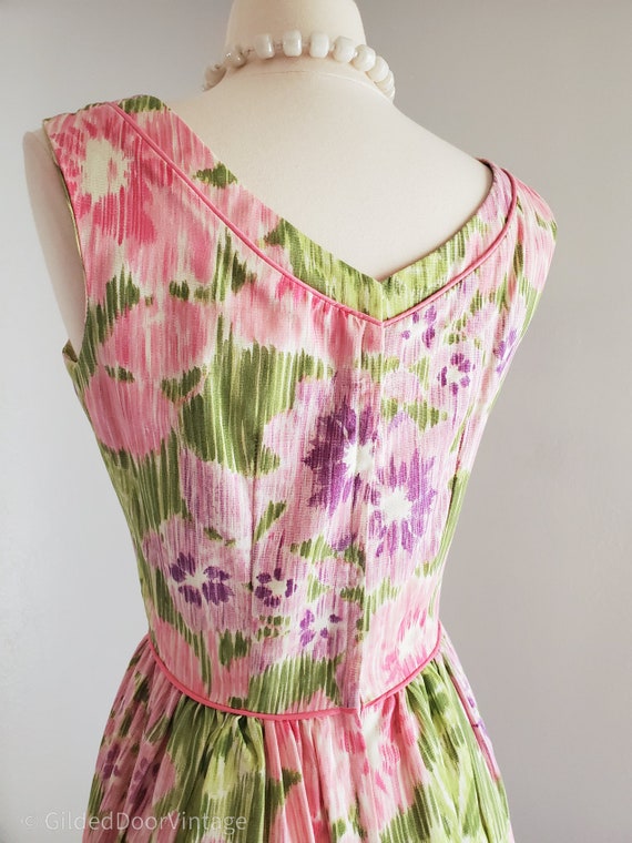 Vintage 1960s Trude of California Pink Green & Pu… - image 5