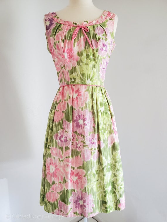 Vintage 1960s Trude of California Pink Green & Pu… - image 8
