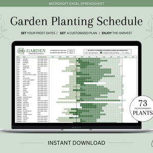 Garden Planner Customizable Planting Schedule Printable Garden Planning Excel Spreadsheet Seed Starting Timeline with Frost Dates