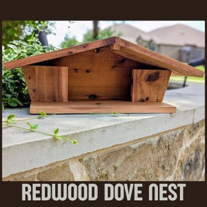 Modern Birdhouse Dove Nest, handmade dove nesting shelf, minimalist modern home decor design, Large Dove Box nesting box, mourning pigeon