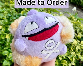 Made to Order Hand Made Plush -  Poison Smoke Ball Pocket Monster Plush. Normal, Shiny, Pumpkin, Imitation and Coffee Plushies Available.