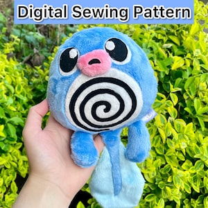 Digital Sewing Pattern - Water Spiral Frog Pocket Monster Plush, PDF Digital Download