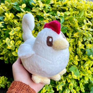 Hand Crafted Plushie - White Cosy Chicken Plush, Fan Art Cosy Valley Game, Ready to Post.