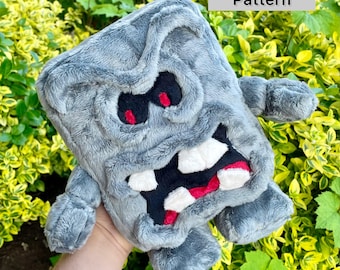 Digitales Schnittmuster - Super Brothers Stein Flachmonster Plüschtier, PDF Digitaler Download