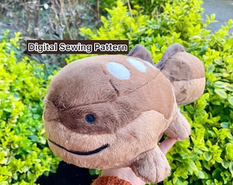 Digital Sewing Pattern - Poison Spikey Fish Pocket Monster Plush, PDF Digital Download