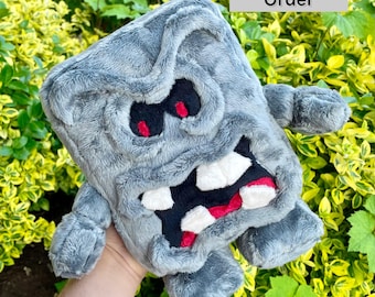 Made to Order Hand Made Plush - Super Brothers Stone Flat Monster Stuffed Plushie