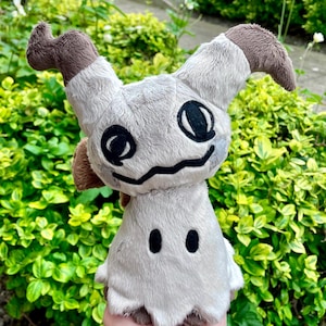 Hand Made Plush - Shiny Grey Cloaked Ghost Pocket Monster Plush, Ready to Post