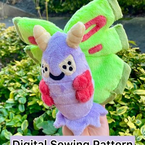 Digitalt sömnadsmönster - Bug Poison Moth Pocket Monster Plush, PDF digital nedladdning