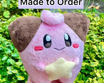 Hand-Crafted Plush, Made to Order - Pink Moon Dancing Fairy-Type, with Star, Pocket Monster Plush