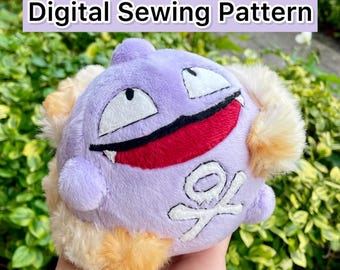 Digital Sewing Pattern - Poison Smoke Ball, with Pumpkin and Imititation Hacks, Pocket Monster Plush, PDF Digital Download