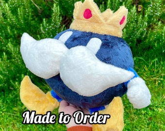 Made to Order Hand Made Plush - Super Brothers King Round Bomb Stuffed Plushie, Red Angry Variation Available
