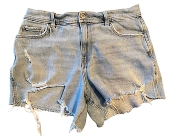 Pantalones cortos vaqueros Hollister para mujer, talla 13, desgastados, de tiro alto y elásticos, talla juvenil (talla 13, ancho 31)