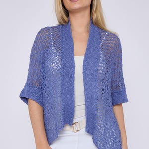 The Mila Popcorn Crochet Kimono. Open Knit Shrug. One Size Fit  10-18