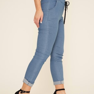 Denim Jeans Stretch Magic Trouser. Made in Italy. Regular Size Fits - 8-14