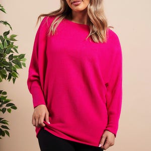 Ribbed Batwing Jumper: Italian Knitwear, Relaxed Fit Top