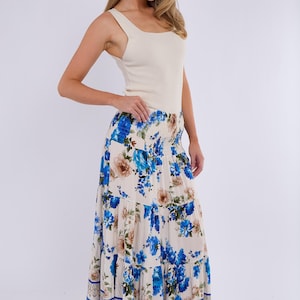 Ditsy Floral Tiered Maxi Skirt/Dress. Summer clothing, Beach clothing, holiday skirt, Made in Italy.