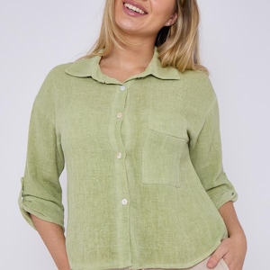 Chemise courte en lin et coton mélangés : une poche, fabriquée en Italie (Royaume-Uni 8-14 ans)