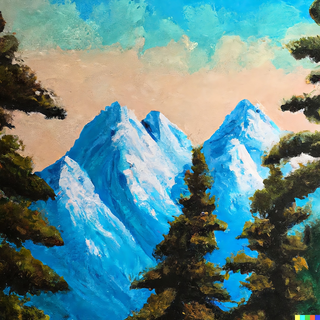 Mountain Oil Painting Style | Printable Wall Art Prints | Vintage ...