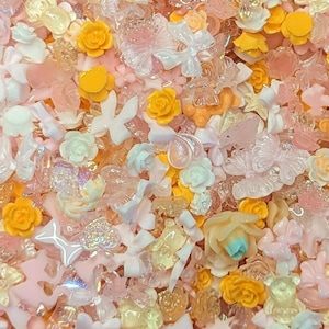 200pcs Pink/Orange Assorted Mix 3D Kawaii Nail Charms, Nail Art, Cute nail decoration, Nail Charms