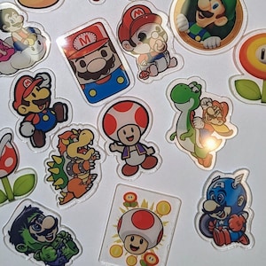 10pcs - Acrylic Mario, diy keychain, diy charm, phone case charm, decoden charm, resin charm, acrylic charm