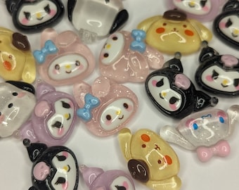10pcs Hello Kitty Friends Resin Flatback Cabochon Charms – DIY Decoden, Phone Case, Jewelry, Nail Art & Craft Supplies