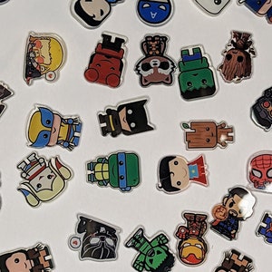 20pcs Superhero Acrylic Flatback Charms – DIY Keychain, Phone Case, Jewelry, Decoden & Craft Supplies